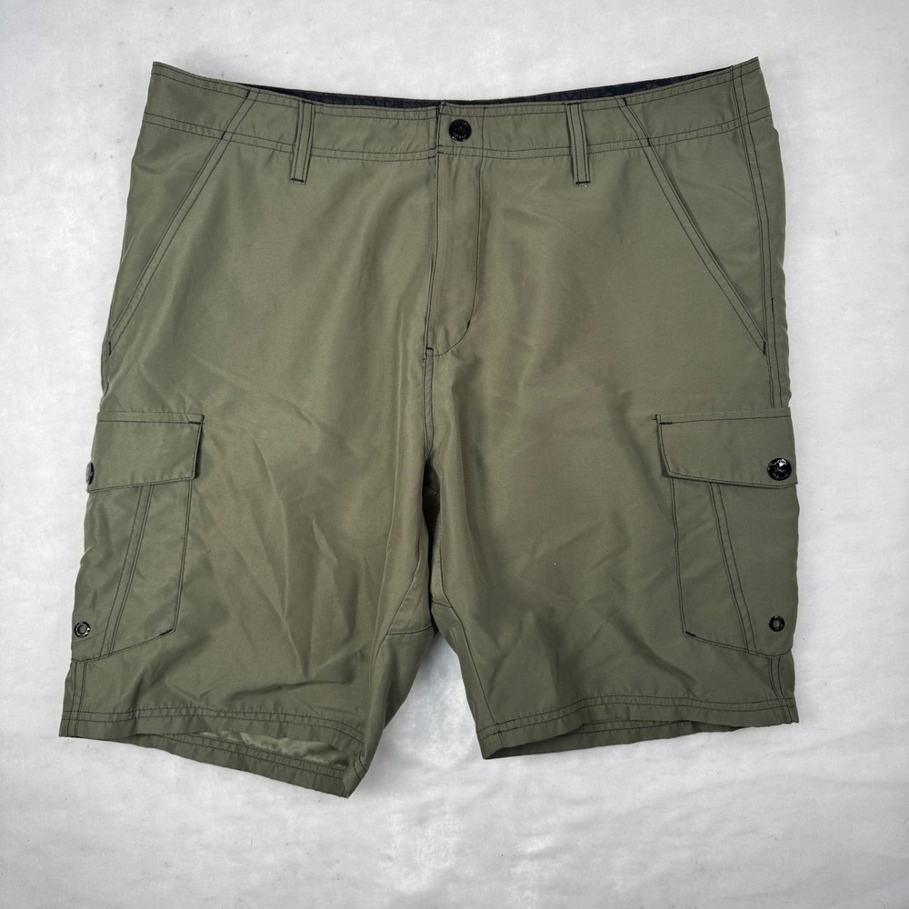 Oakley Cargo Hybrid Board Shorts Mens 38 Olive Green Y2K Surf Hiking‎ Tactical